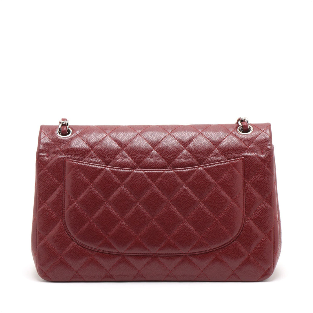 Top Quality Chanel Decamatrasse Caviar S Double Flap Double Chain Bag Bordeaux Silver  15th