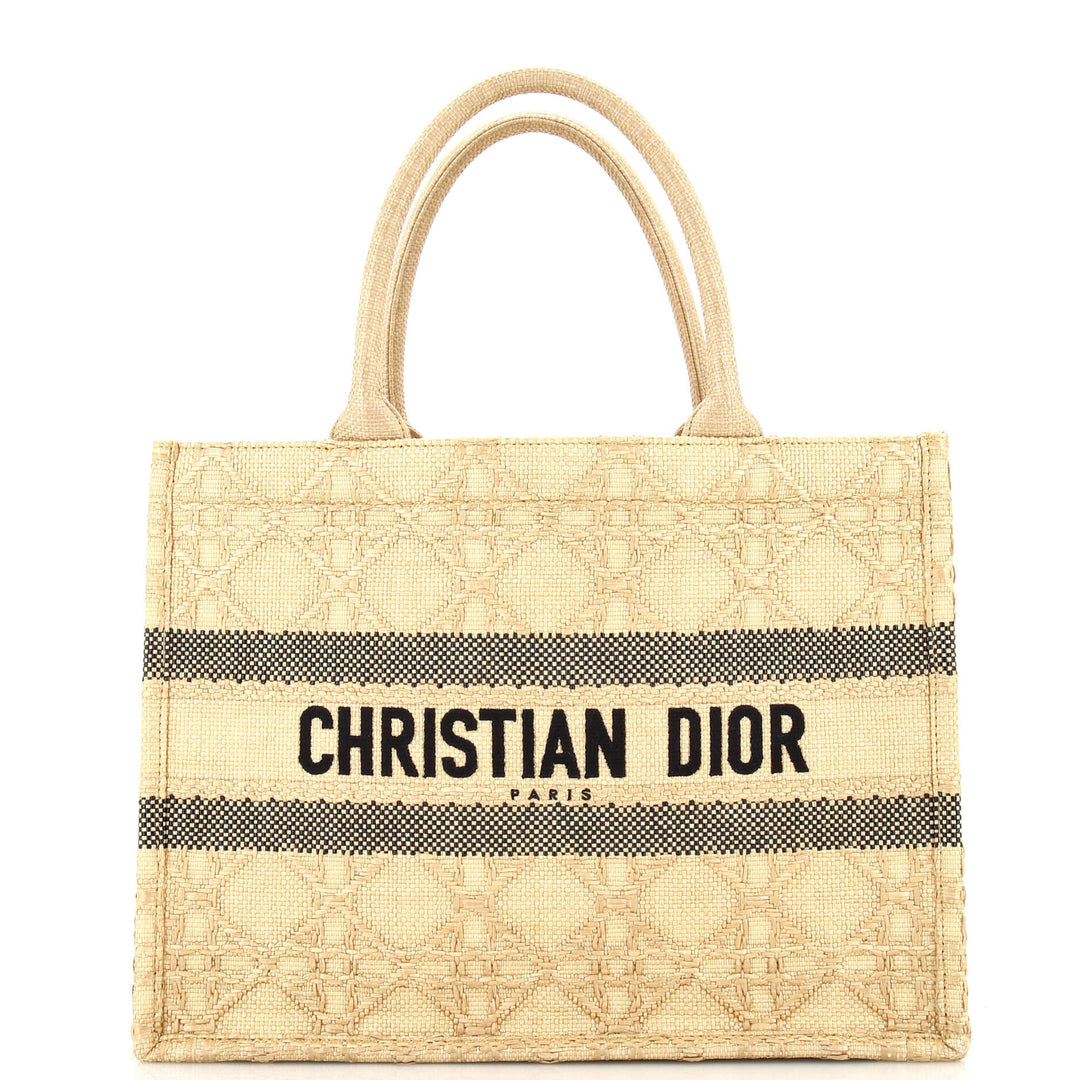 Top quality Dior Book Tote Cannage Embroidered Raffia Medium