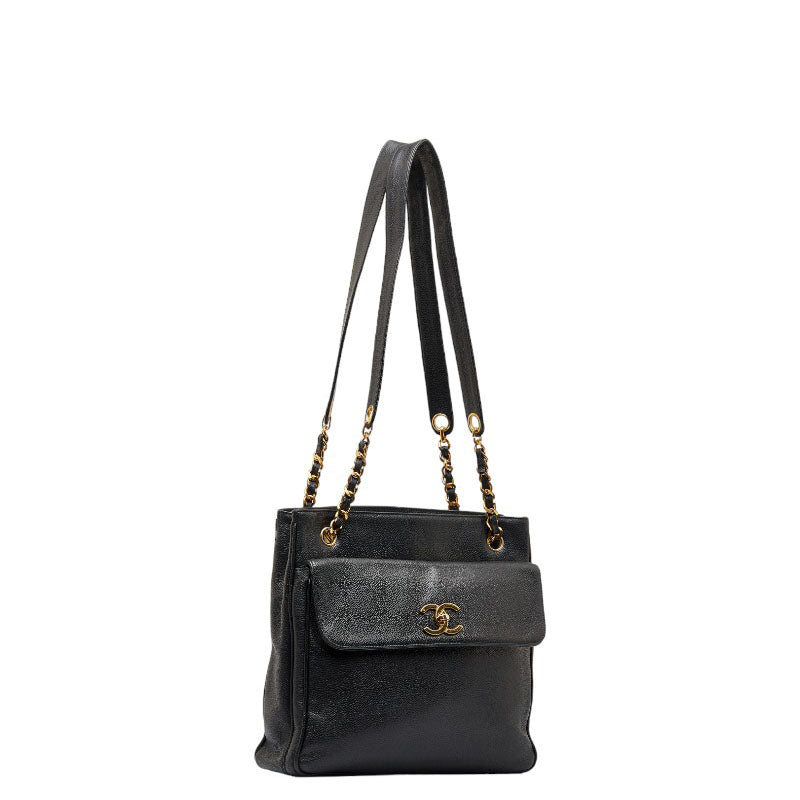 Top Quality Chanel Cocomark Gold  Chain houlder Bag  Bag Black Caviar S  CHANEL
