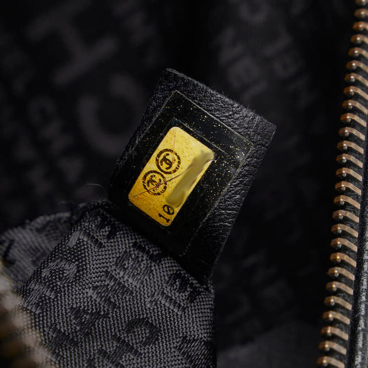 Top Quality Chanel Chocolate Bar Logo Mini Boston Bag Handbag Black Caviar S  CHANEL
