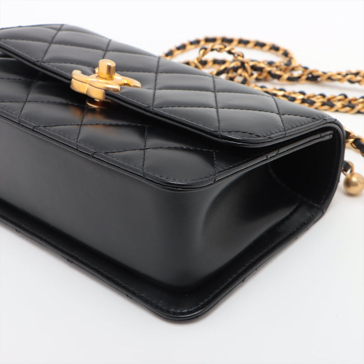 Top Quality Chanel Lambskin  Chain Shoulder Bag Black G  AS2615