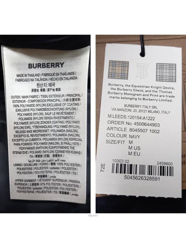 Burberry Detachable Sleeve Hooded Padding Navy