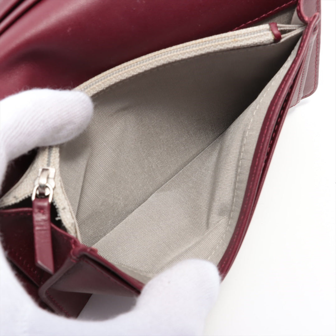 Top Quality Chanel Coco Patent Leather Wallet Bordeaux Silver  18th