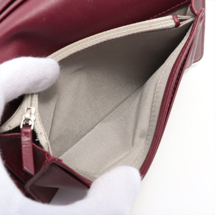 Top Quality Chanel Coco Patent Leather Wallet Bordeaux Silver  18th