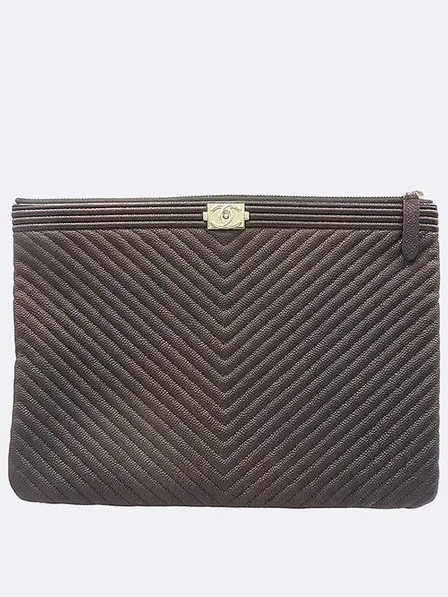 A84406 Black color boy caviar gold plated new medium clutch Chanel