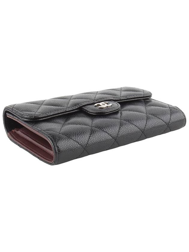 AP0232 Classic caviar silver CC logo medium wallet department store invoice 33714K Chanel