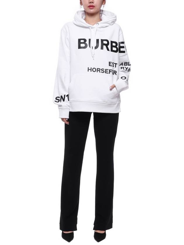 Burberry Horseferry Print Hooded Top White