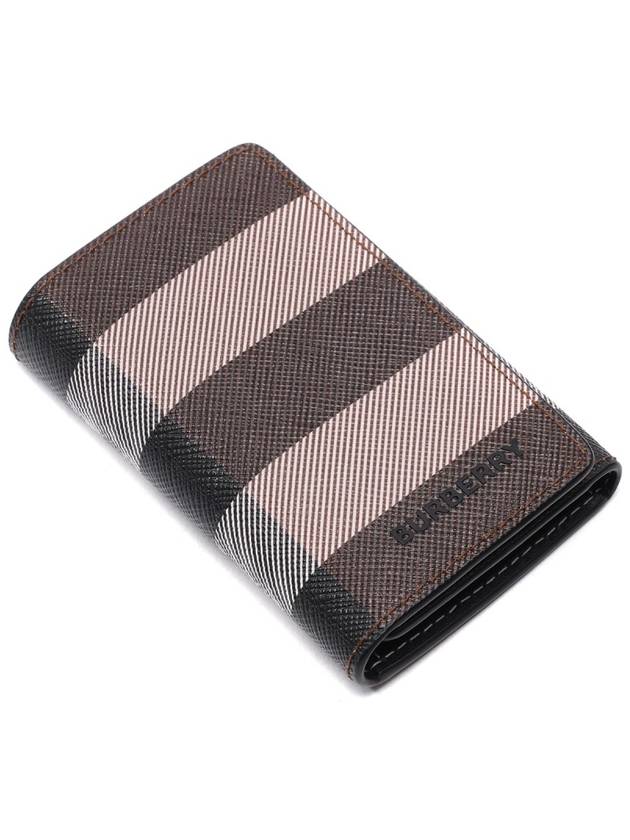 Burberry Check Leather Key Holder Brown