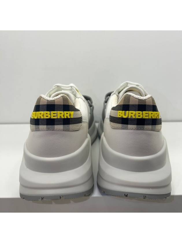Burberry Men's Suede Vintage Check Velcro Low Top Sneakers White