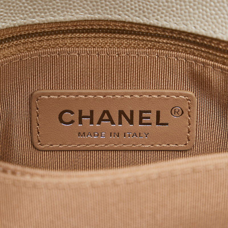 Top Quality Chanel Chevron V tick Coco Handle Handbag Shoulder Bag 2WAY White Caviar S  CHANEL