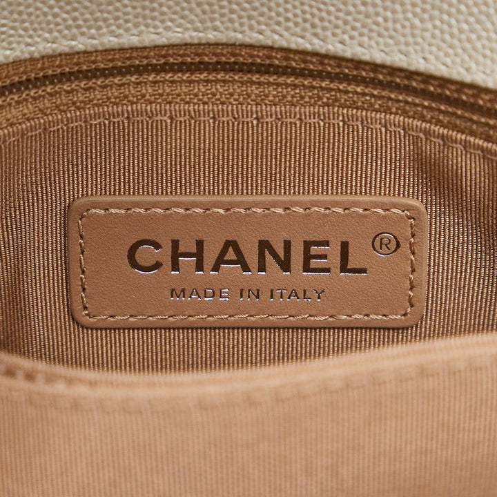 Top Quality Chanel Chevron V tick Coco Handle Handbag Shoulder Bag 2WAY White Caviar S  CHANEL