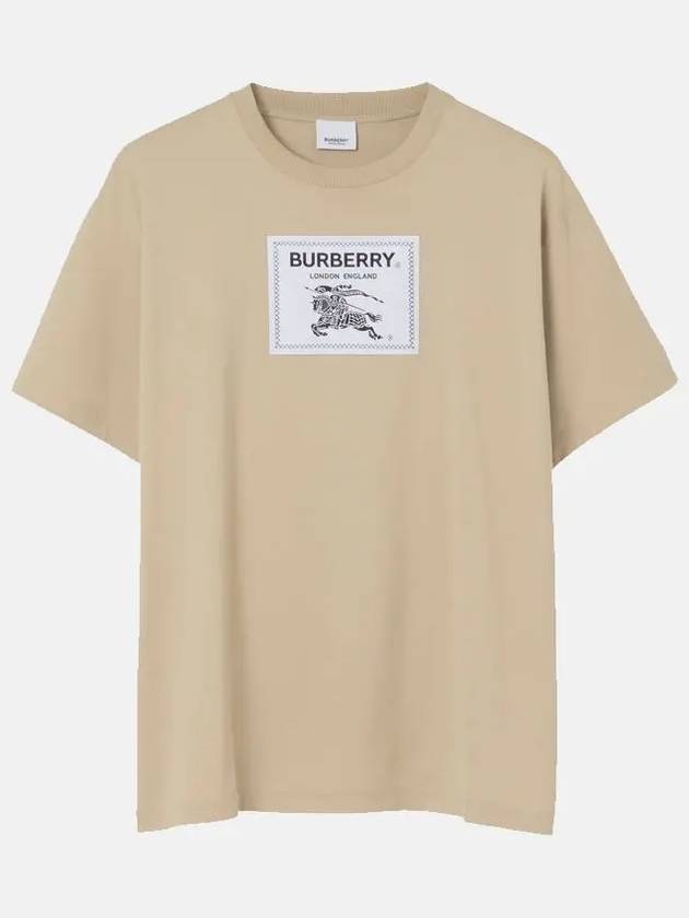 Burberry Men's Prosum Label Cotton Oversized Short Sleeve T-Shirt Soft Fawn