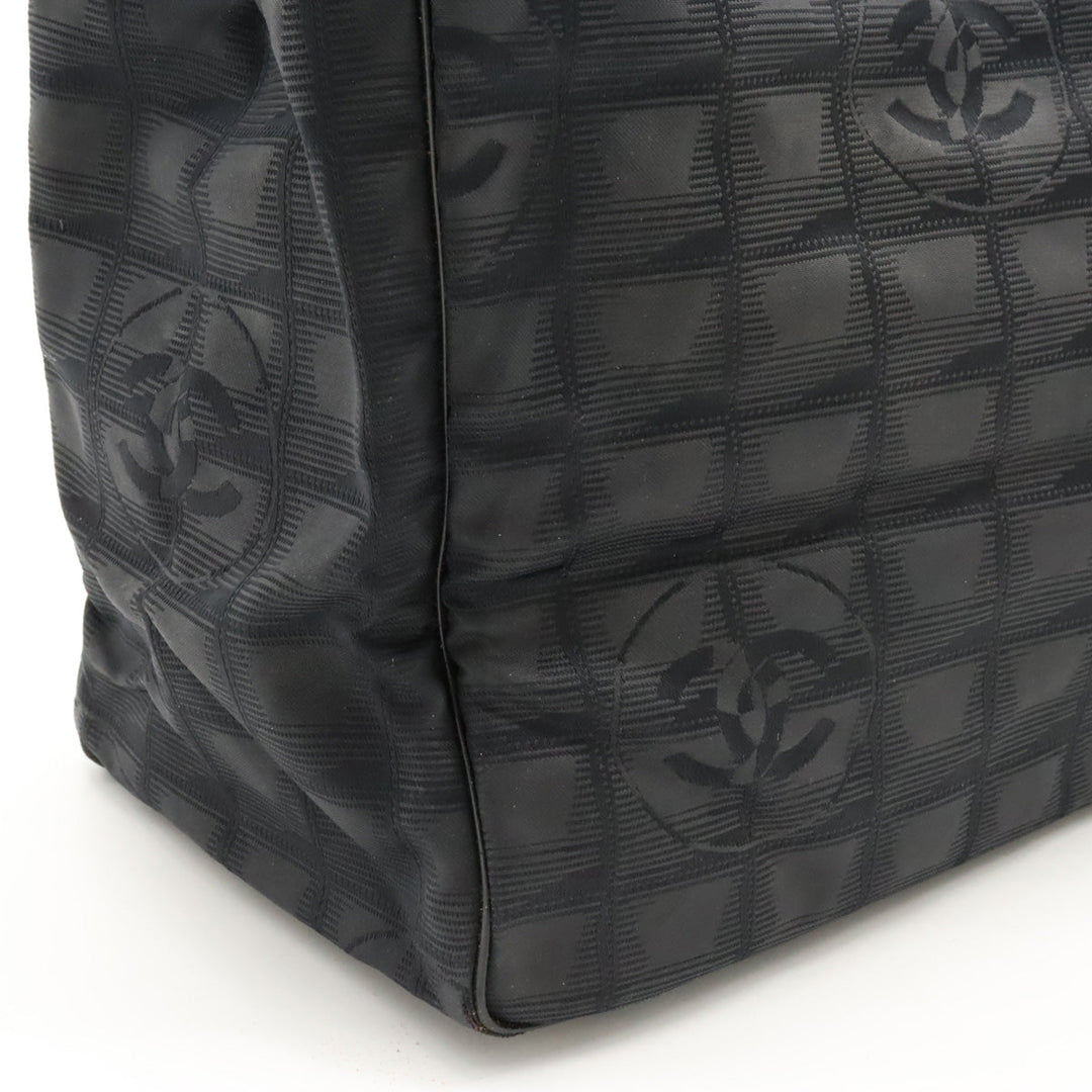 Top Quality Chanel NEW LABEL LINE  MM TORTE BAG Nylon  Black Black Gold  A15991