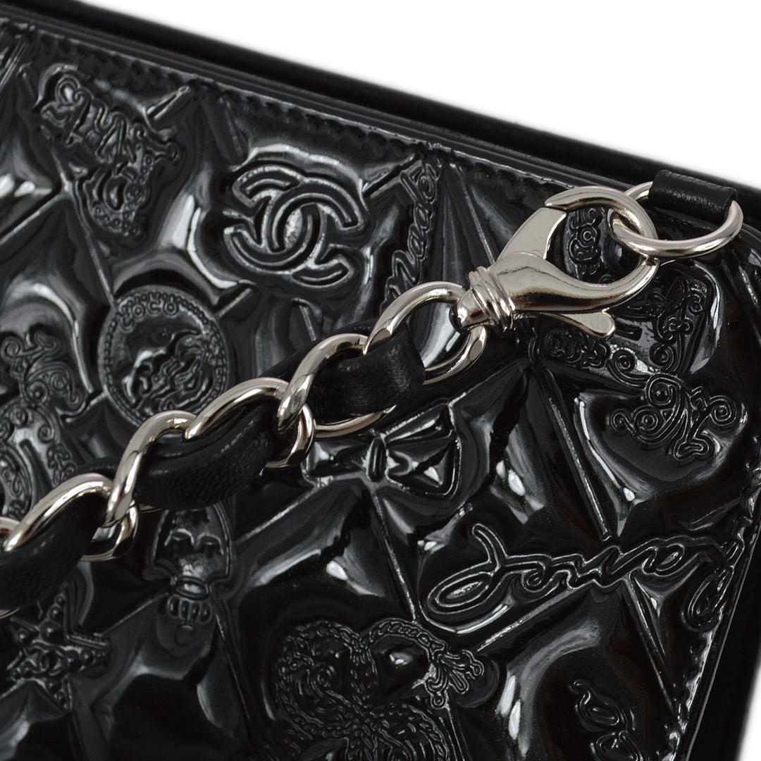 Top Quality Chanel * 2009-2010 Black Patent Leather Icon Handbag