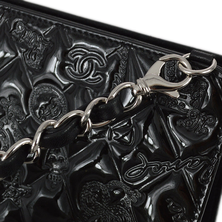 Top Quality Chanel * 2009-2010 Black Patent Leather Icon Handbag