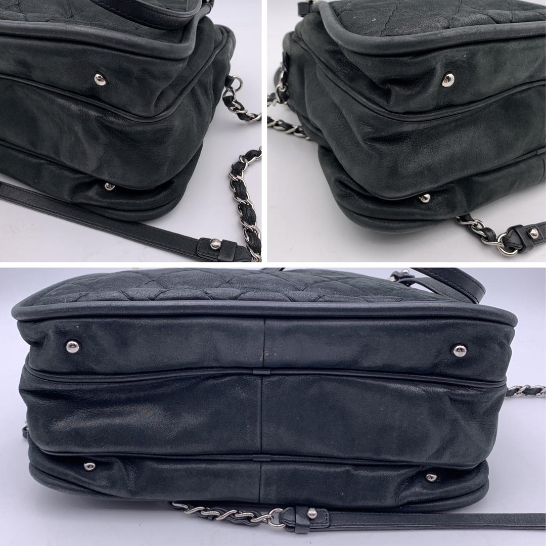 Chanel Black Quilted Leather Relax Cc Tote Camera Shoulder Bag