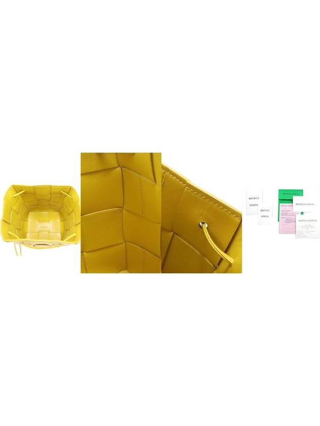 Bottega veneta Bottega veneta 680218 Yellow Intrecciato Weaving Small Cassette Crossbody Bucket Crossbag
