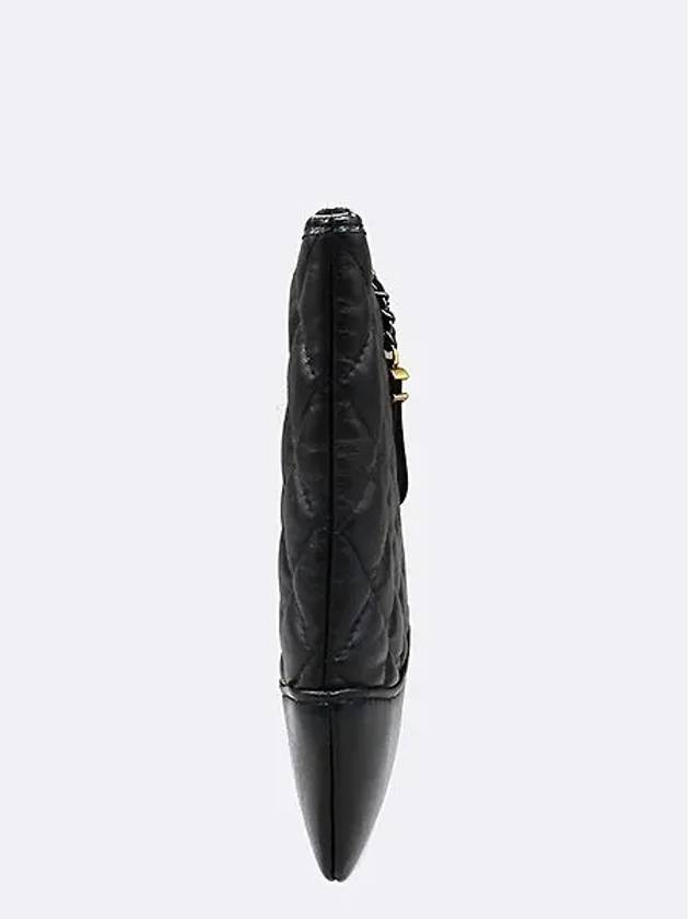 A84287 Black Vintage Leather Quilted Gabriel New Medium Clutch Bag Chanel