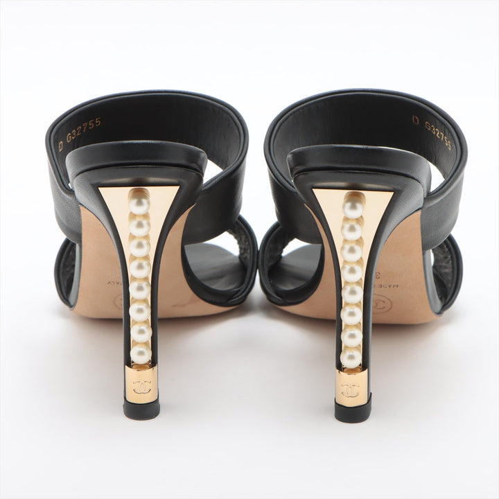 Top Quality Chanel Coco Leather Sandal 36C  Black G32755  Pearl Box  Bag