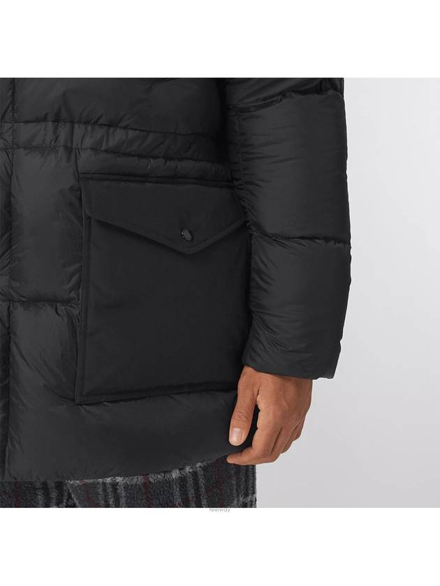 Burberry Logo Applique Nylon Puffer Coat Black
