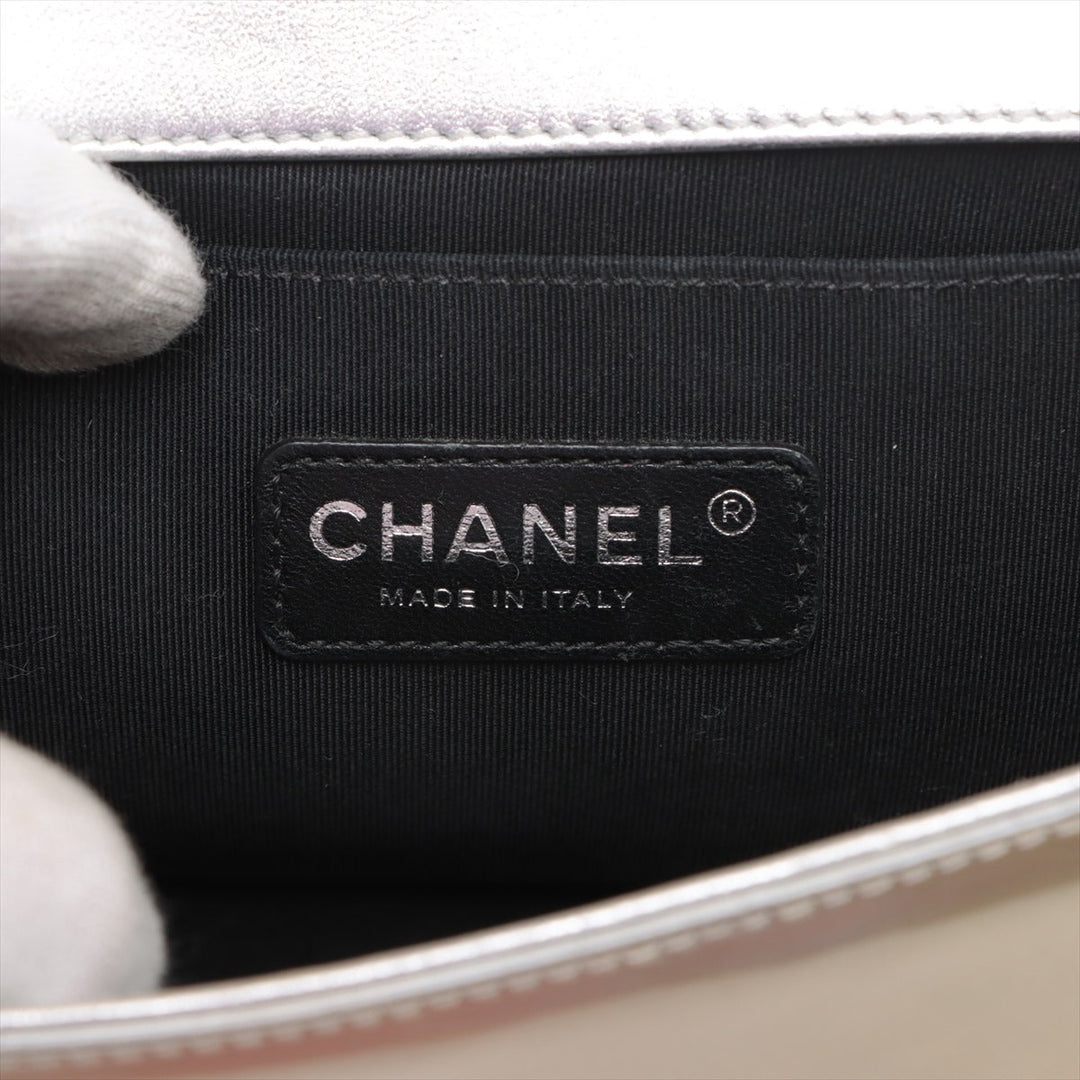 Top Quality Chanel Boy Top Quality Chanel 25 Patent Leather Chain Shoulder Bag G x Silver Silver  17 A67086