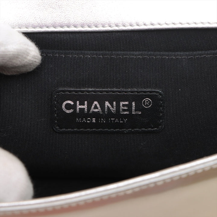 Top Quality Chanel Boy Top Quality Chanel 25 Patent Leather Chain Shoulder Bag G x Silver Silver  17 A67086