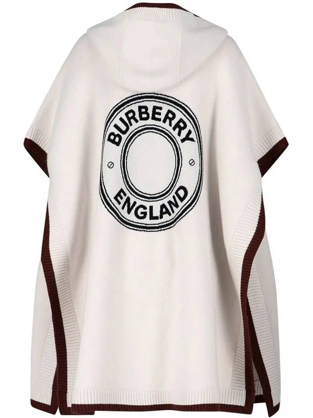 Burberry Logo Wool Cashmere Cape Ivory