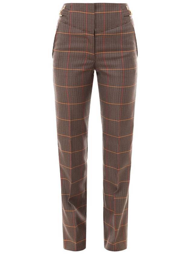 Burberry Houndstooth Tailored Check Straight Pants Brown