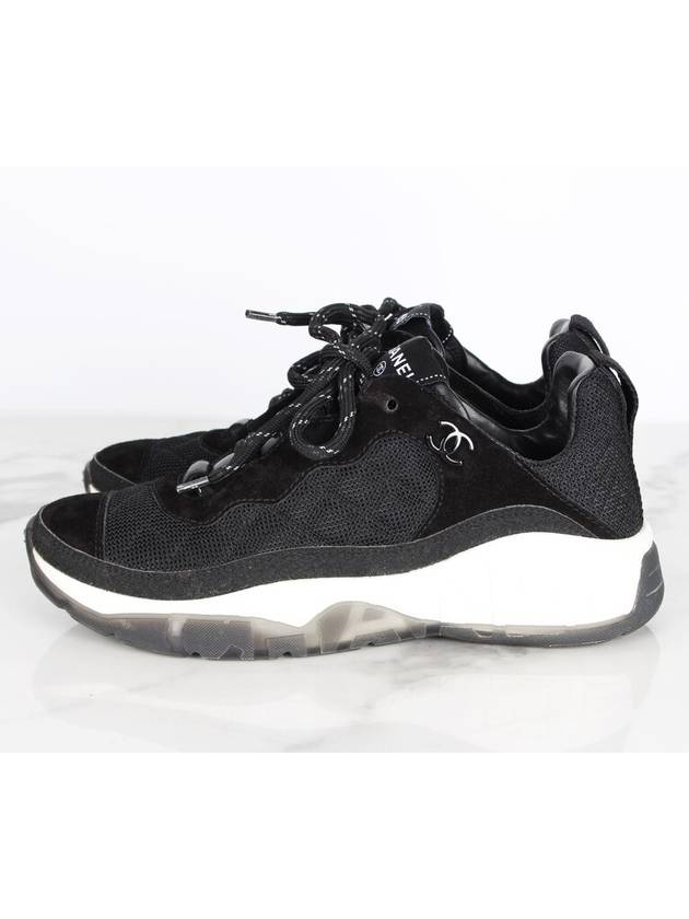 New mixed fiber quilting sneakers 36 5 235 Chanel