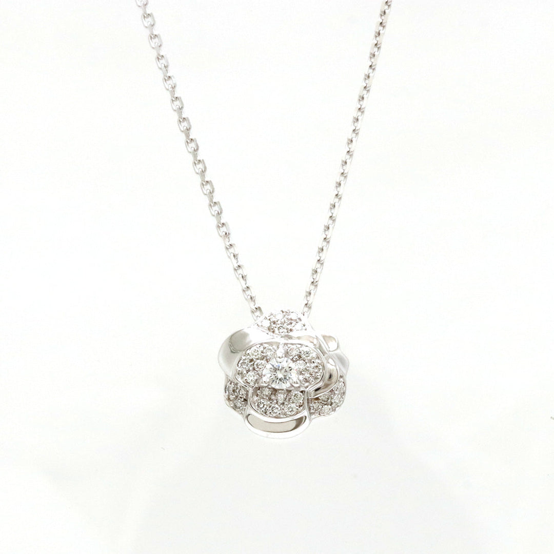 Top Quality Chanel Camellia Pave Necklace K18WG 750WG White Gold Diamond