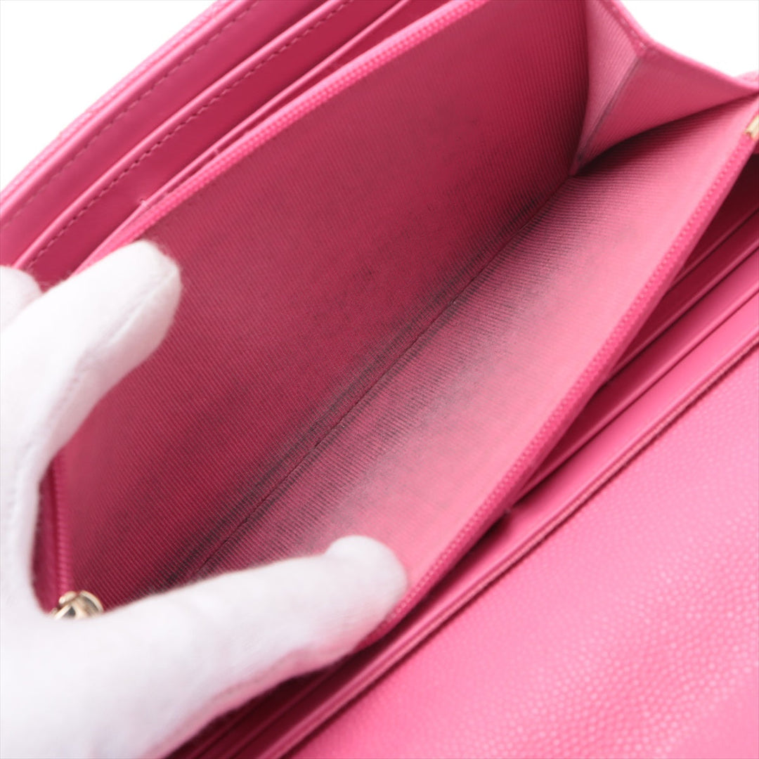 Top Quality Chanel Matrasse Caviar S Wallet Pink Gold  Random