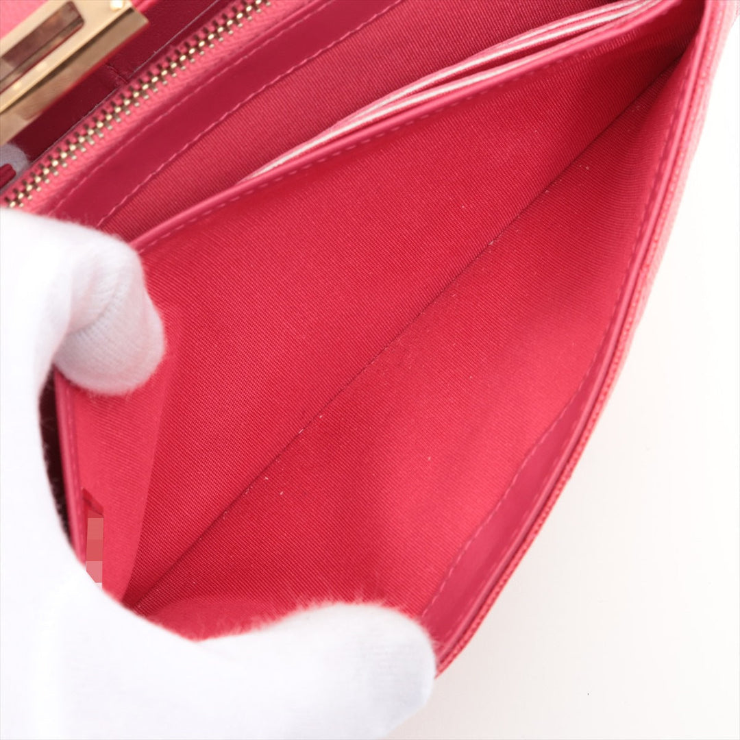Top Quality Chanel Coco Caviar S Wallet Pink Gold