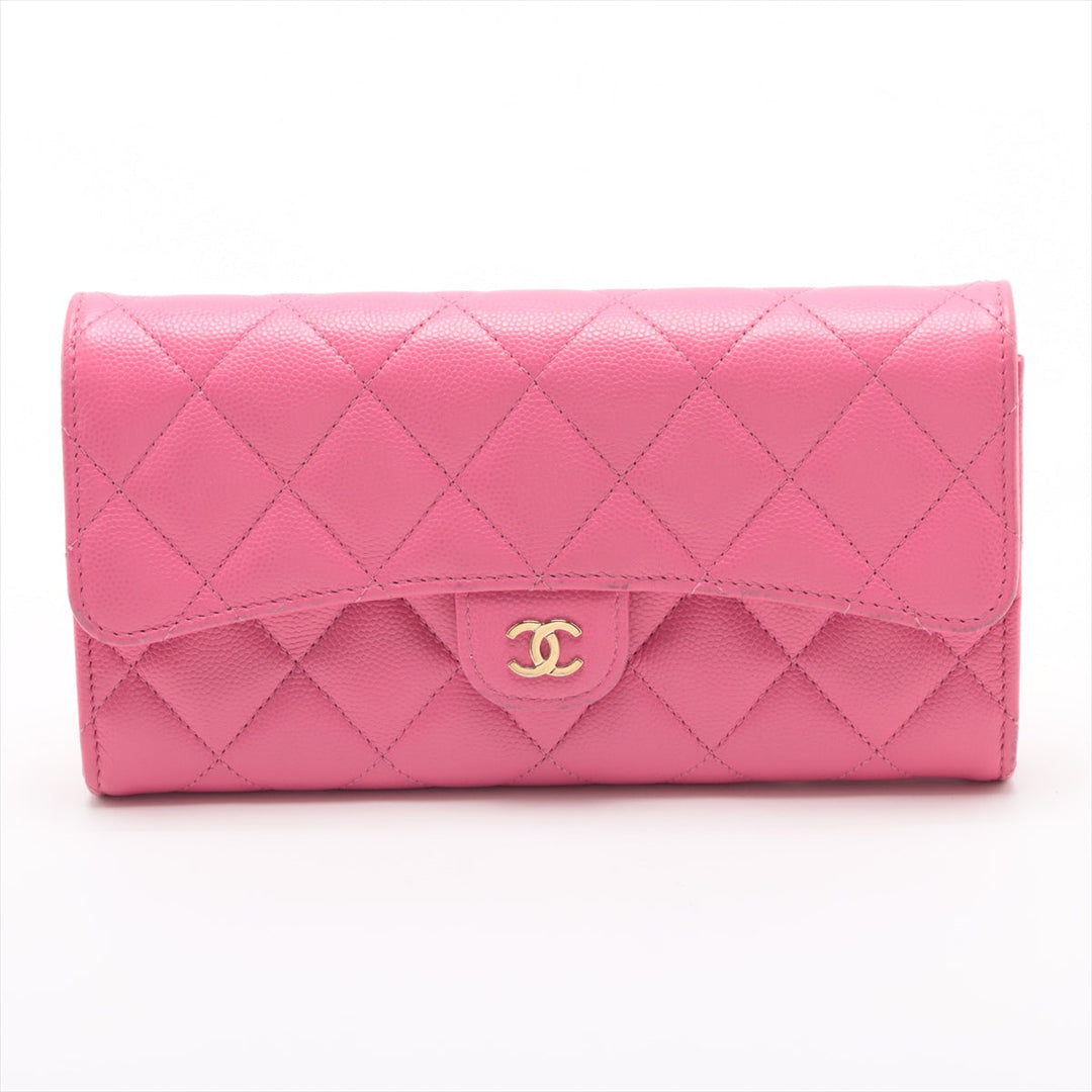 Top Quality Chanel Matrasse Caviar S Wallet Pink Gold  Random