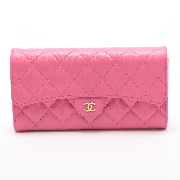 Top Quality Chanel Matrasse Caviar S Wallet Pink Gold  Random