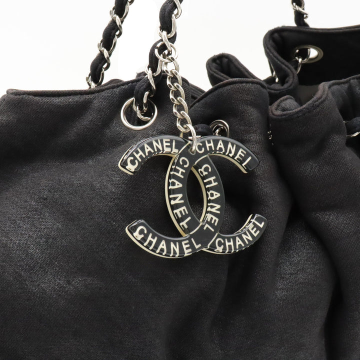 Top Quality Chanel Top Quality Chanel Cocomark Melrose Carpet Mattress Chain Shoulder Bag Cotton Jacket Black Black Silver  A37056