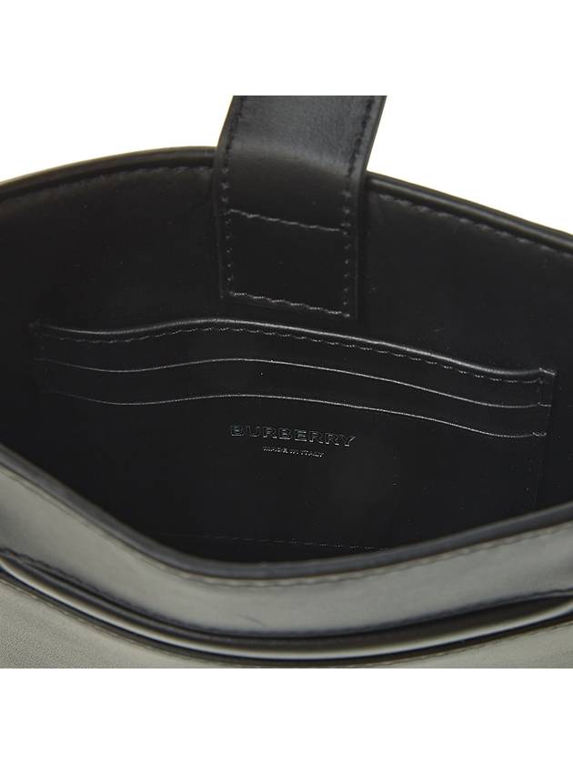 Burberry Olympia Embossed Logo Mini Leather Cross Bag Black