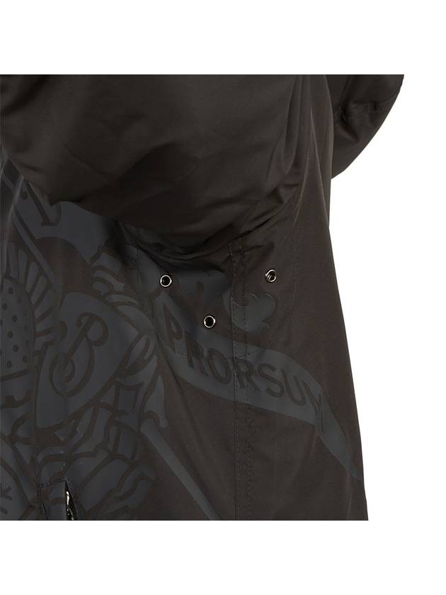 Burberry Men's Equestrian Knight Print Hooded Jacket Black