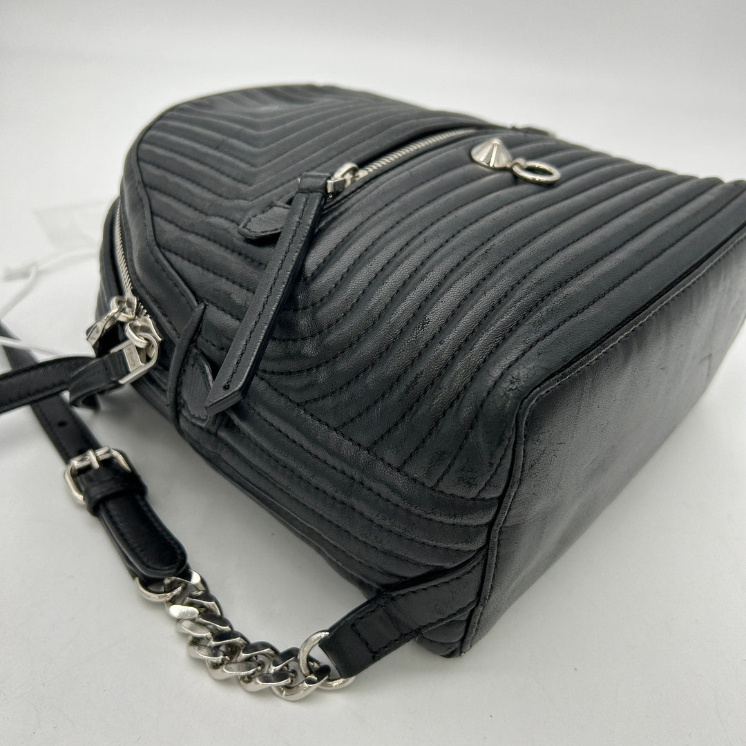 By the way leather backpack Top quality Fendi Black in Leather LA15428