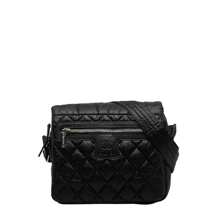 Top Quality Chanel Coconut Mattress Small Messenger Slipper Shoulder Bag A48616 Black Nylon Ladies CHANEL