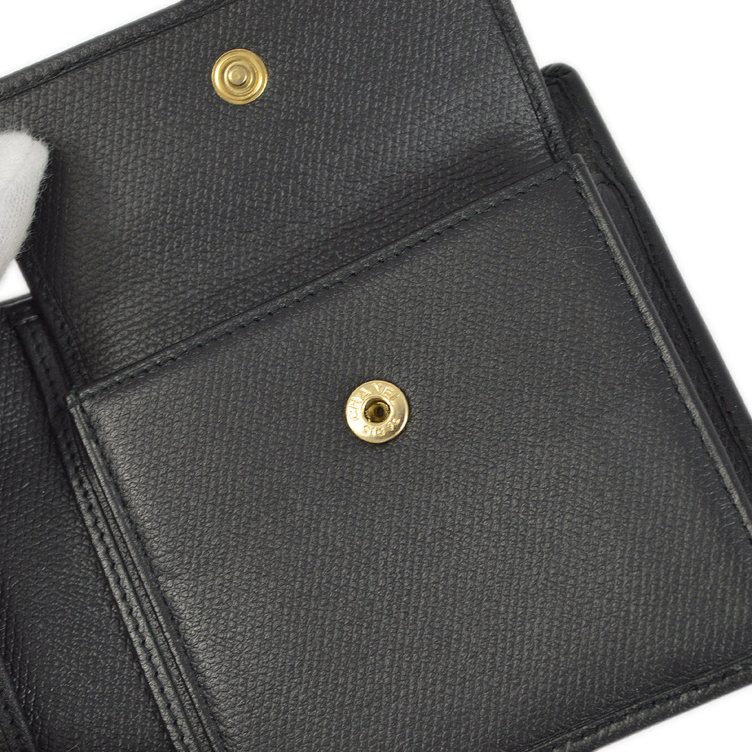 Top Quality Chanel Bifold Wallet Purse Black Caviar