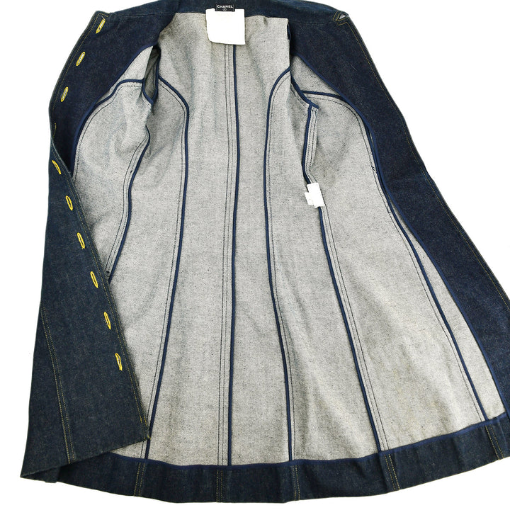 Top Quality Chanel Denim Dress Navy #36