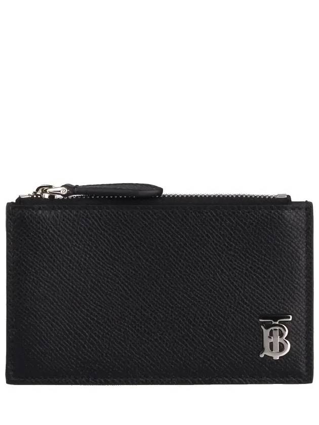 Burberry TB Logo Zipper Calfskin Card Wallet Black