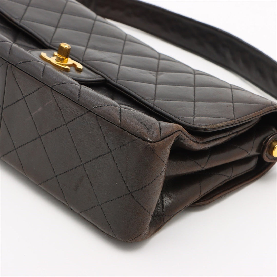 Top Quality Chanel Vintage Double Flap Shoulder Bag in Lambskin Black