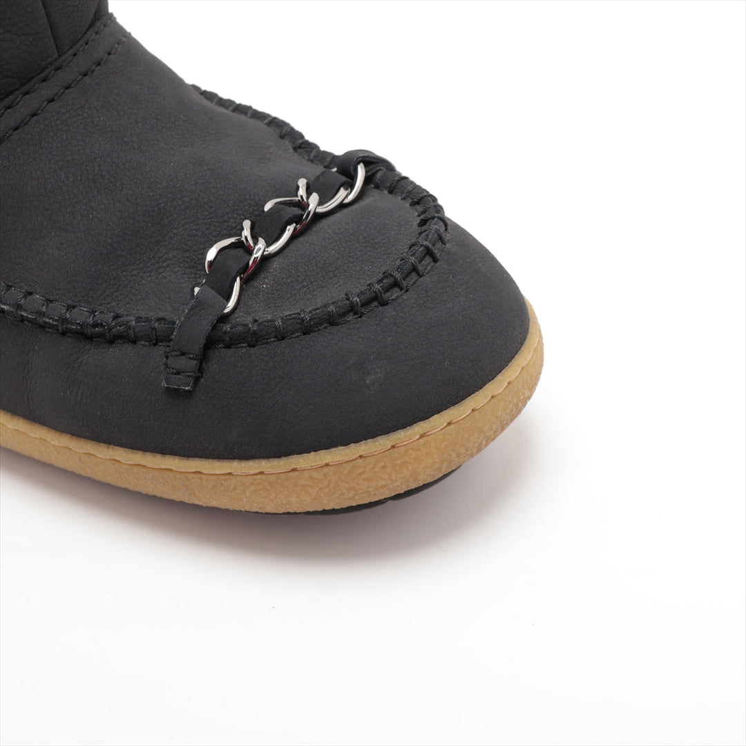 Top Quality Chanel Coco Mouton x Leather Shoes 36  Black G28739 Chain
