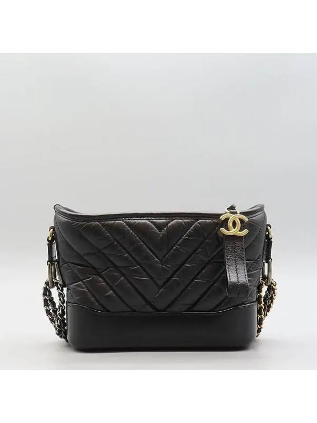 A91810 Black Gabrielle Hobo Small Chain Shoulder and Crossbag Chanel