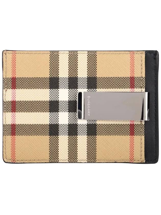 Burberry Vintage Check Money Clip Card Wallet Archive Beige