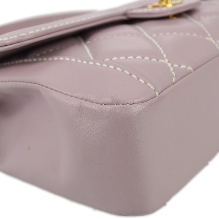 Top Quality Chanel 2004-2005 Purple Calfskin Wild Stitch Handbag