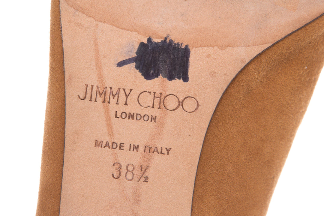 Jimmy Choo Brown Lace-Up Heels SZ 38.5