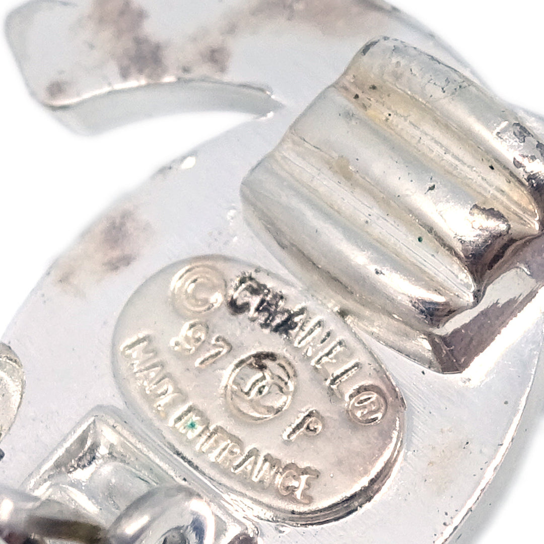 Top Quality Chanel CC Turnlock Earrings Clip-On Silver Small 97P