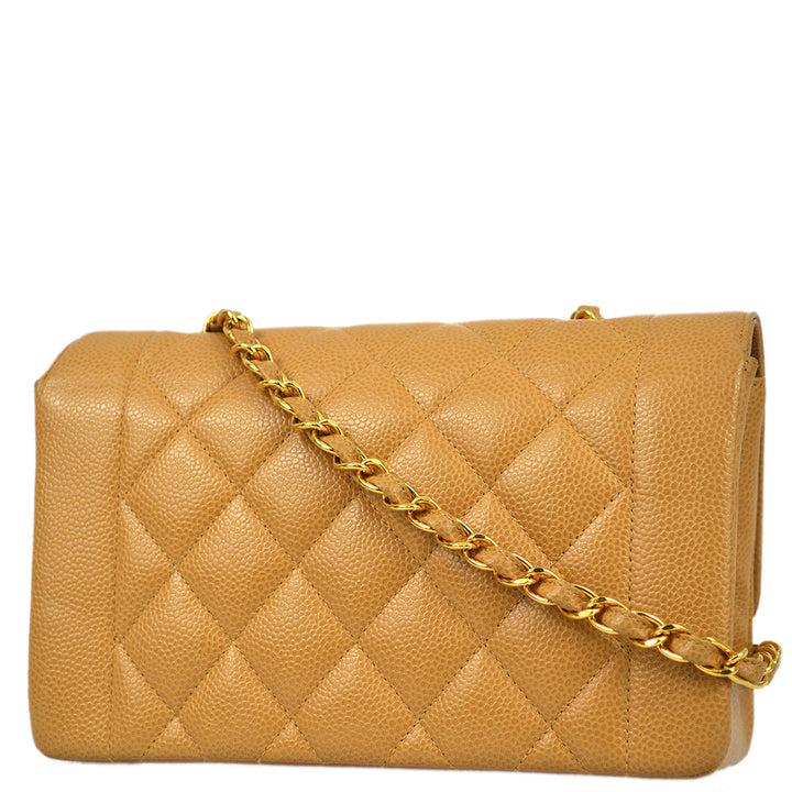 Top Quality Chanel Beige Caviar Small Diana Shoulder Bag